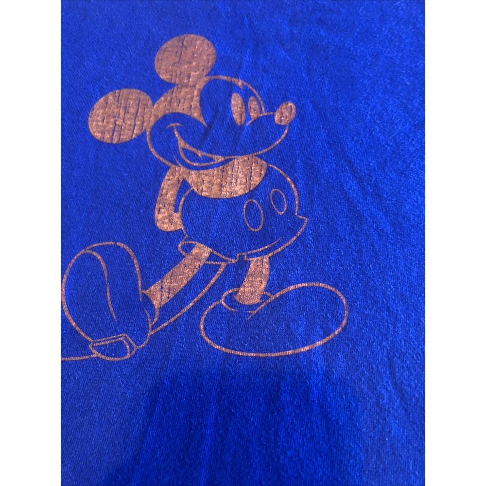 Walt Disney World Tshirt‎ Mickey Mouse Medium Blue Orange Rare Unique Hanes - Picture 7 of 12